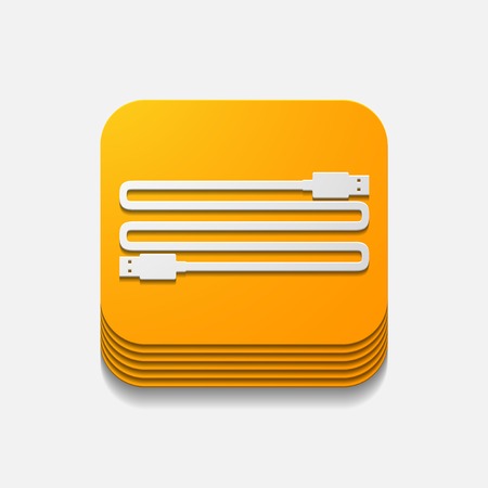 square button: usbのイラスト素材