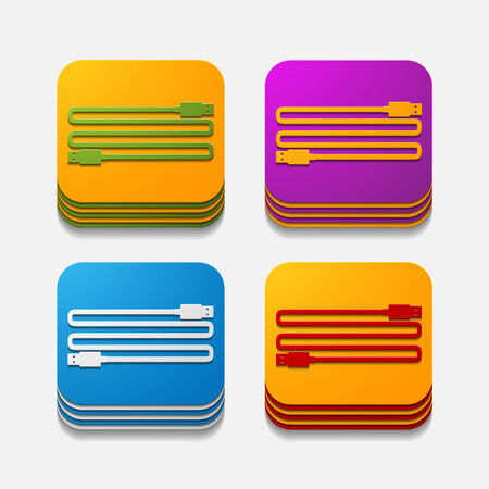 square button: usbのイラスト素材