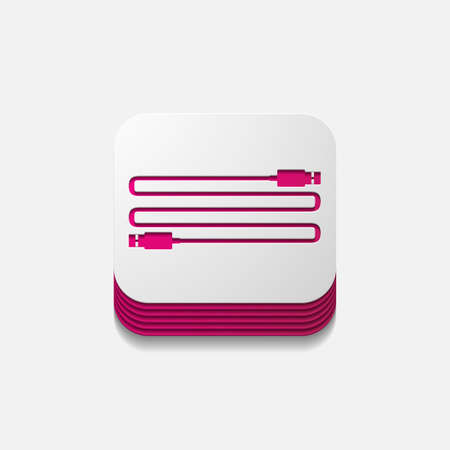 square button: usbのイラスト素材