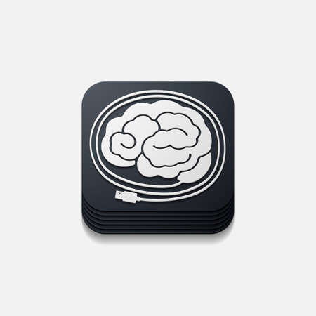 square button: usbのイラスト素材