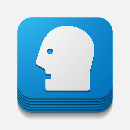 square button: headのイラスト素材