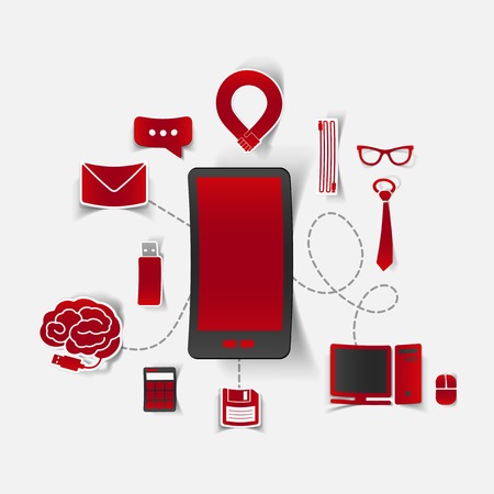 Set of sticker design. High-tech business conceptのイラスト素材