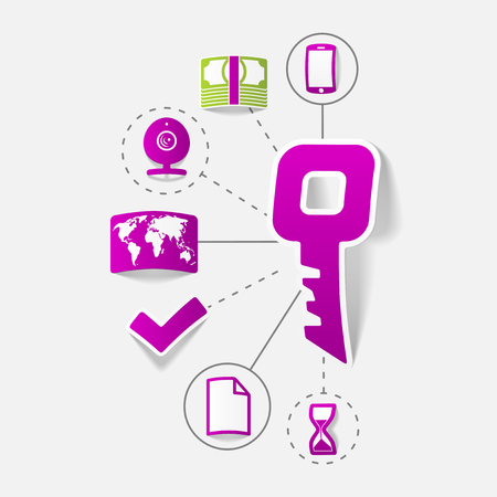 Set of sticker design. High-tech communication conceptのイラスト素材