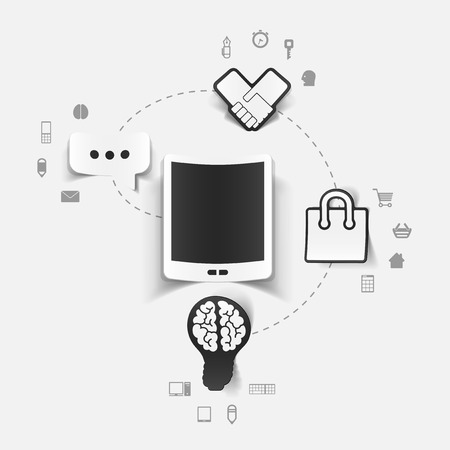 Set of sticker design. Technology business conceptのイラスト素材