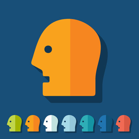 Flat design: headのイラスト素材