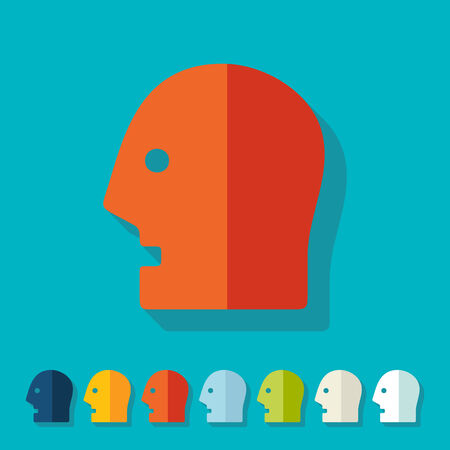 Flat design: headのイラスト素材