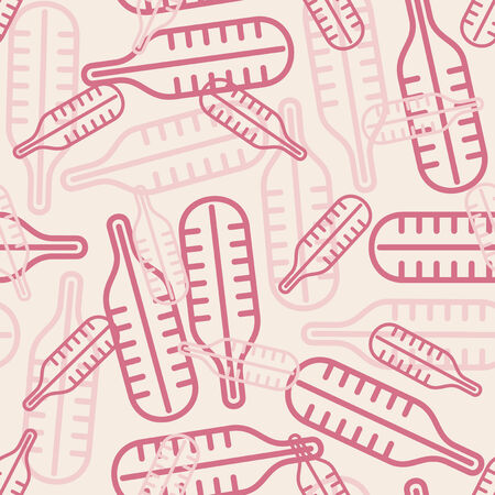 seamless background: thermometerのイラスト素材