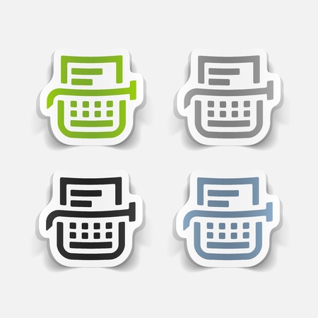 realistic design element: typewriterのイラスト素材