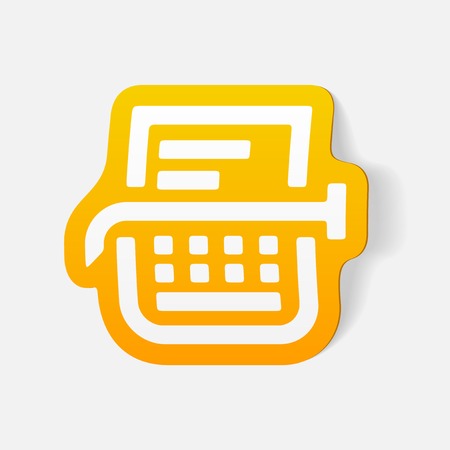 realistic design element: typewriterのイラスト素材