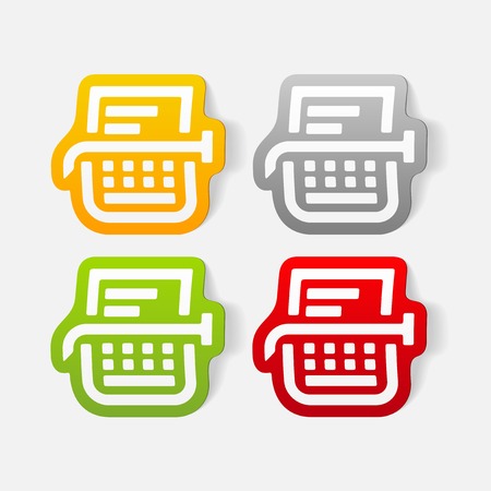 realistic design element: typewriterのイラスト素材