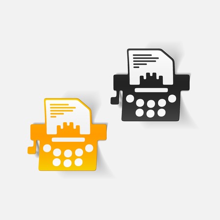 realistic design element: typewriterのイラスト素材