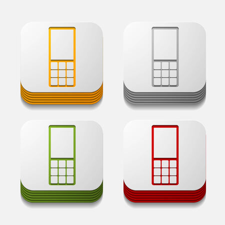 square button: phoneのイラスト素材