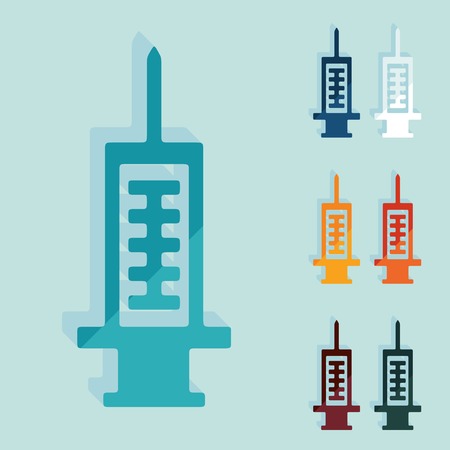 Flat design: syringeのイラスト素材