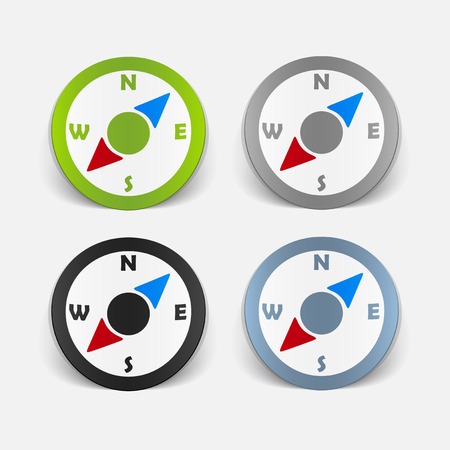 realistic design element: compassのイラスト素材