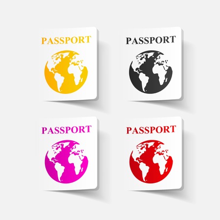 realistic design element: passportのイラスト素材