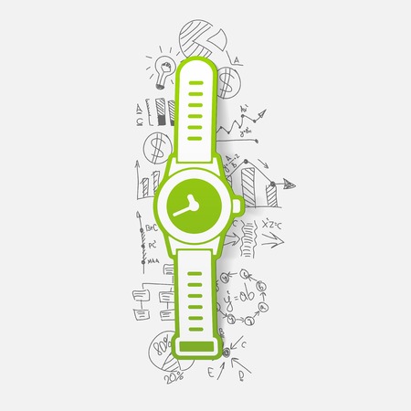 Drawing business formulas: watchのイラスト素材