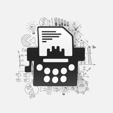 Drawing business formulas: typewriterのイラスト素材