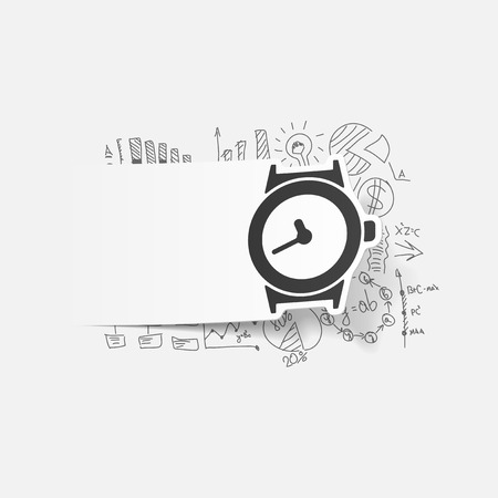 Drawing business formulas: watchのイラスト素材