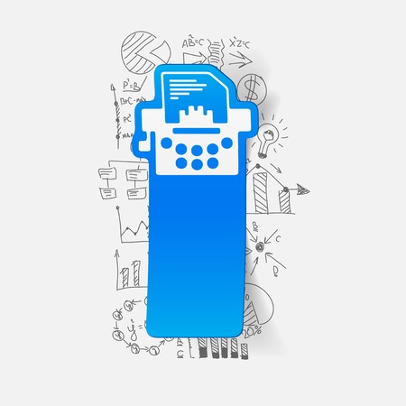 Drawing business formulas: typewriterのイラスト素材
