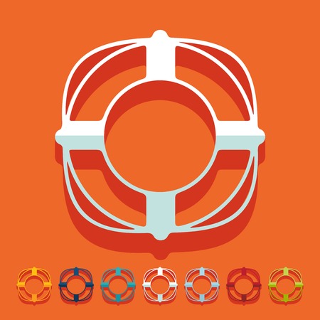 Flat design: lifebuoyのイラスト素材