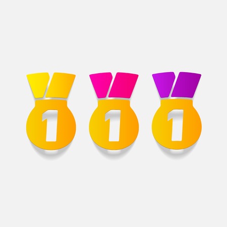 realistic design element: medalのイラスト素材