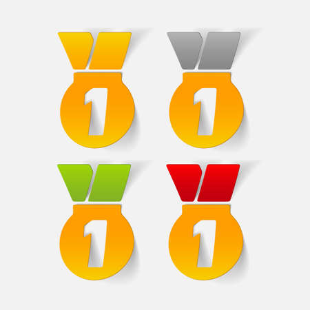 realistic design element: medalのイラスト素材