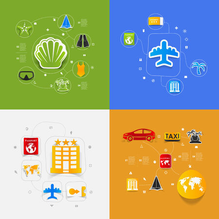 Set of summer tourism iconsのイラスト素材