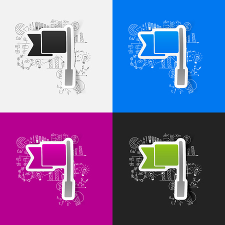 Drawing business formulas: flagのイラスト素材
