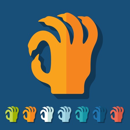 Flat design: handのイラスト素材