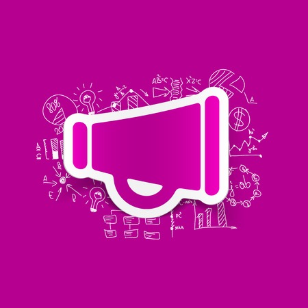 Drawing business formulas: megaphoneのイラスト素材