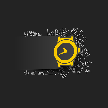 Drawing business formulas: watchのイラスト素材