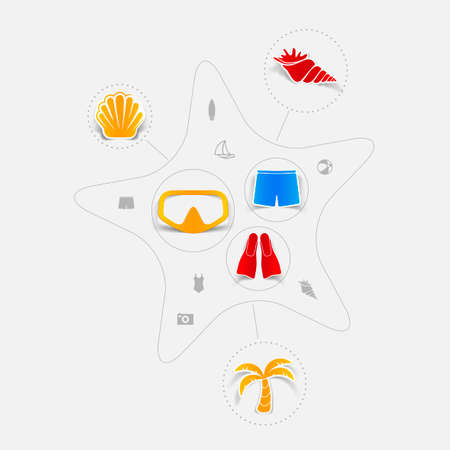 Set of summer tourism iconsのイラスト素材