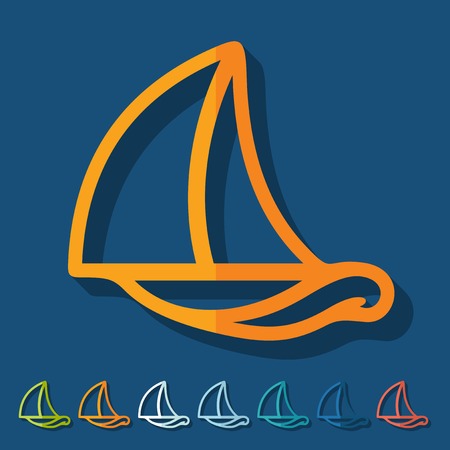 Flat design: sailboatのイラスト素材