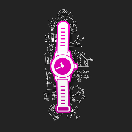 Drawing business formulas: watchのイラスト素材