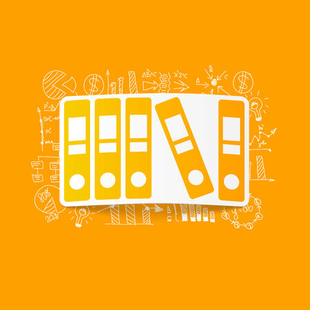 Drawing business formulas: folderのイラスト素材