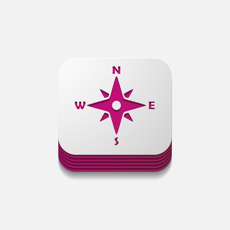 square button: compassのイラスト素材