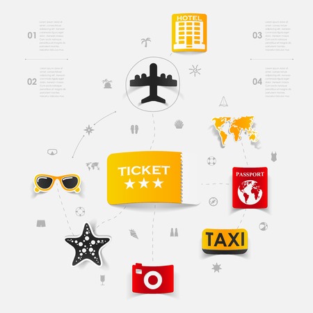 Set of summer tourism iconsのイラスト素材