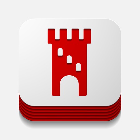 square button: fortressのイラスト素材