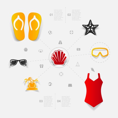 Set of summer tourism iconsのイラスト素材