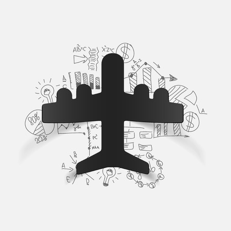 Drawing business formulas: planeのイラスト素材