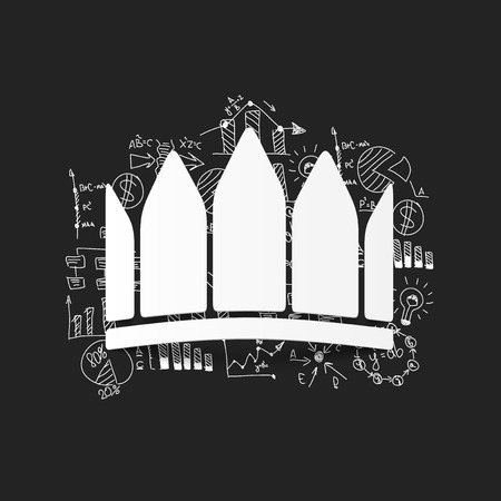 Drawing business formulas: crownのイラスト素材