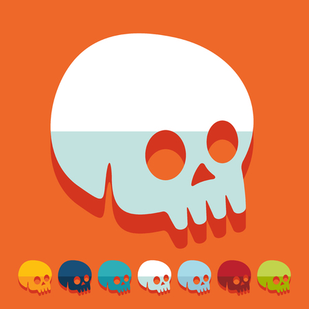 Flat design: skullのイラスト素材