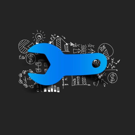 Drawing business formulas: wrenchのイラスト素材