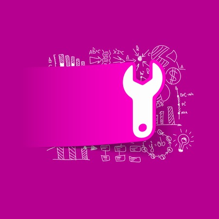 Drawing business formulas: wrenchのイラスト素材