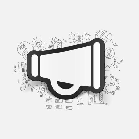 Drawing business formulas: megaphoneのイラスト素材
