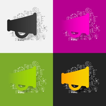 Drawing business formulas: megaphoneのイラスト素材