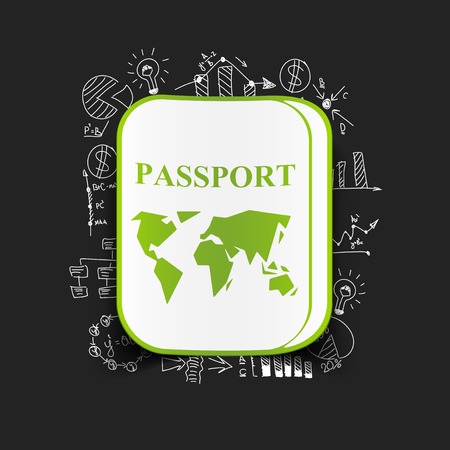 Drawing business formulas: passportのイラスト素材