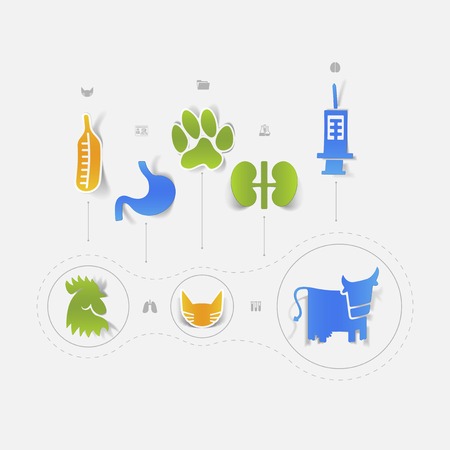 Set of veterinary iconsのイラスト素材