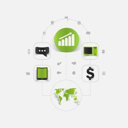 Set of business iconsのイラスト素材