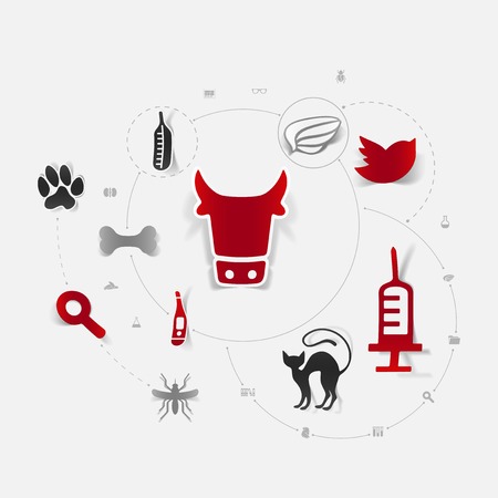 Set of veterinary iconsのイラスト素材